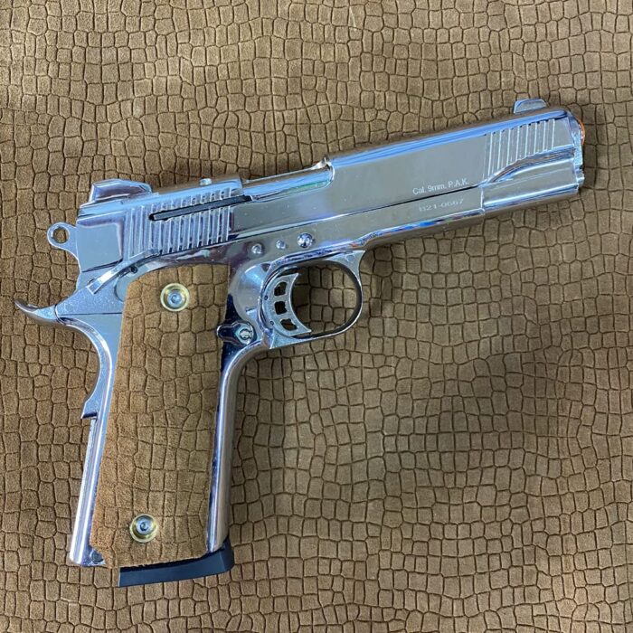 Beech Wood And Leather Grips For 1911 – Textured Alligator Pattern - Image 4