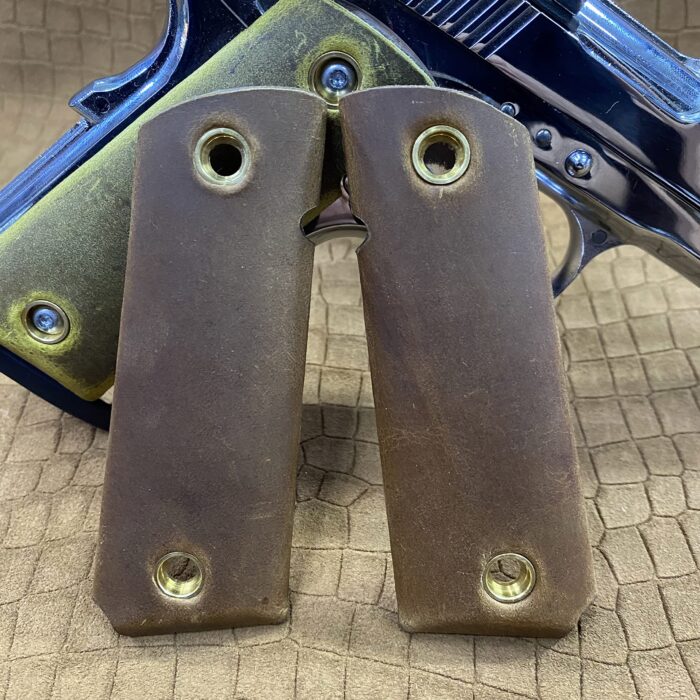 Beech Wood And Leather Grips For 1911 – Sleek And Refined - Image 2