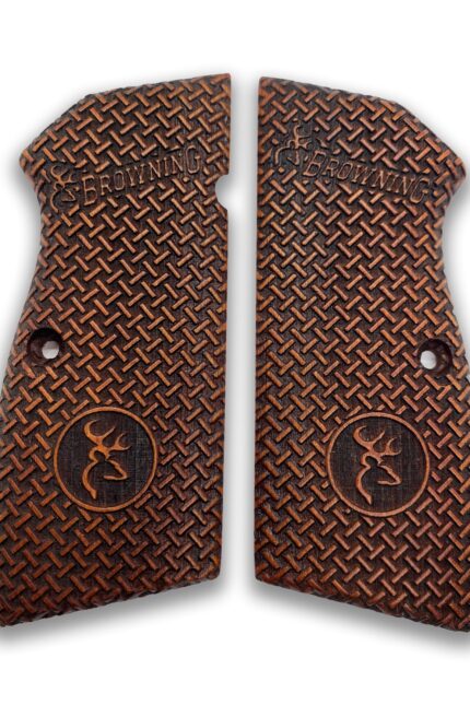 Basketweave Beechwood Grip for Browning Hi-Power: Perfect Blend of Functionality and Aesthetics