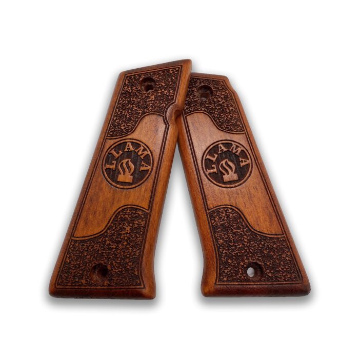 Beech Wood Pistol Grip For Llama 9Mm – Speckled Texture With Central Emblem - Image 4