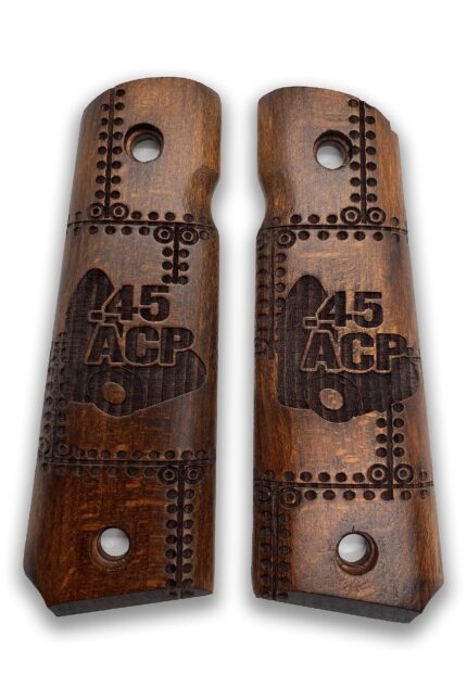 1911 Classic Engraved .45 ACP & Ammo Beechwood Grips