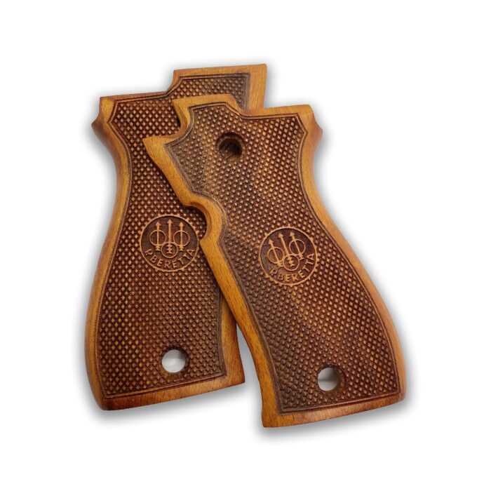 Stippled Panel Beechwood Grips For Beretta F 81: The Ultimate Grip Upgrade - Image 2