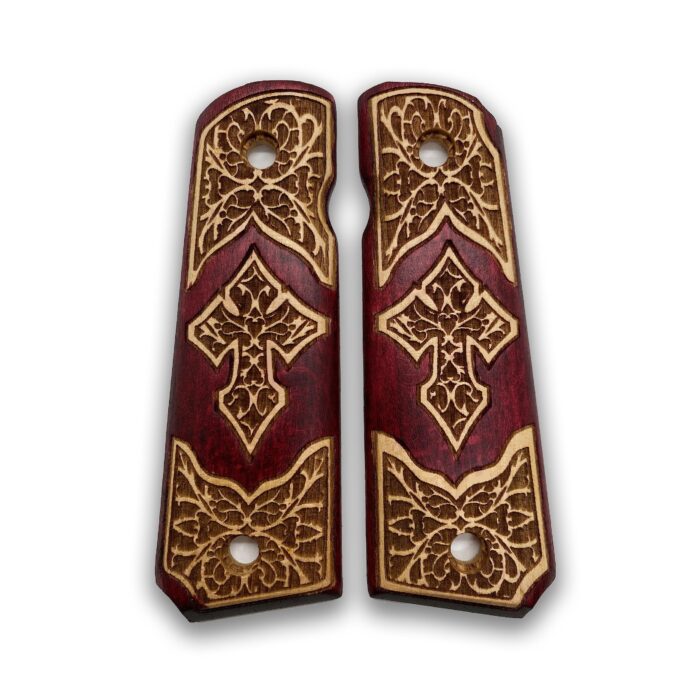 Heritage Series Gothic Cross Beechwood Grip : Superior Craftsmanship For 1911 Enthusiasts