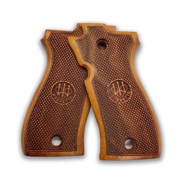Stippled Panel Beechwood Grips For Beretta F 81: The Ultimate Grip Upgrade - Image 4