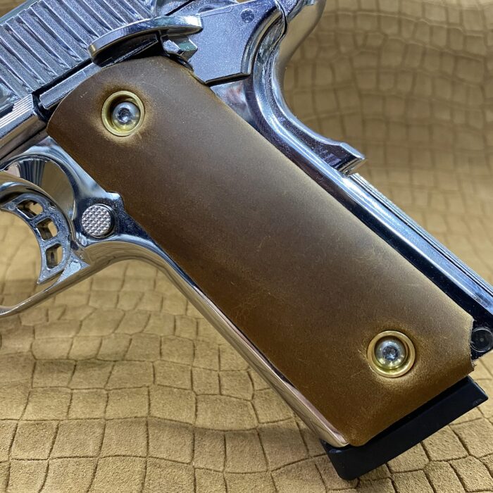 Beech Wood And Leather Grips For 1911 – Sleek And Refined