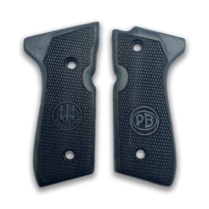 Beretta 92Fs Beechwood Grips - Initials &Amp;Amp; Diamond Plate