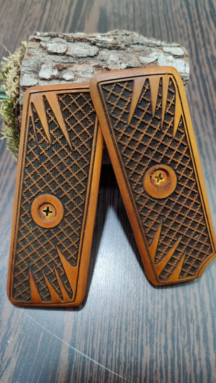 Tokarev M57 Beechwood Grips - Stippled Pattern, Handcrafted - Image 3