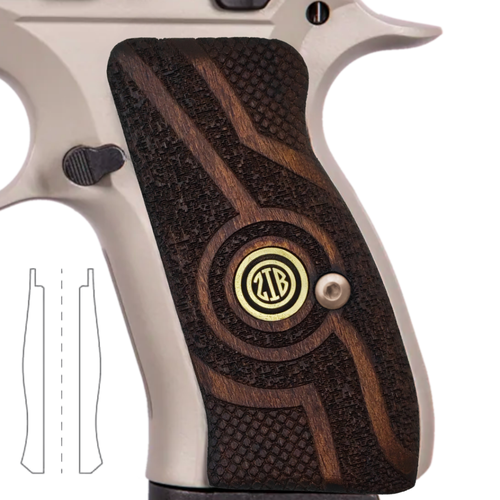 Checkered Grip with Medallion and Inlay