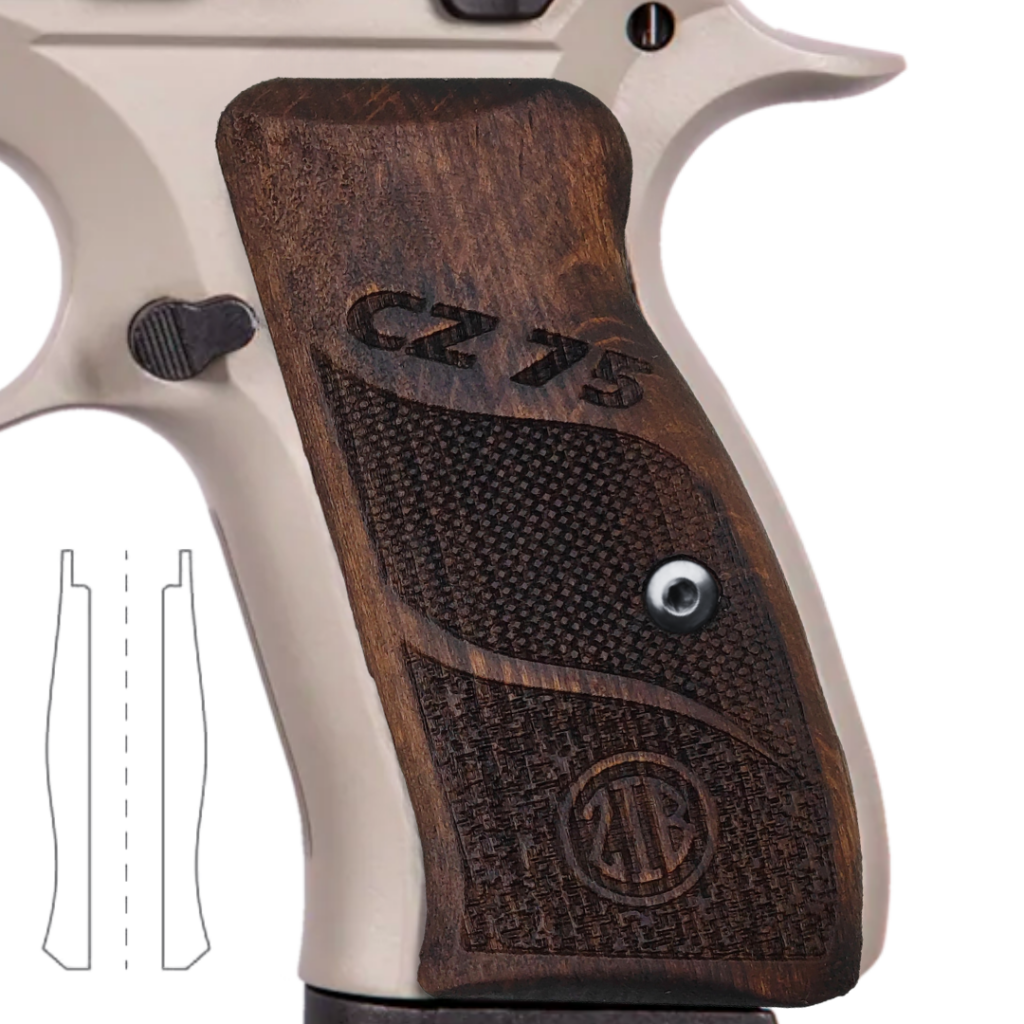 CZ 75/85 Compact Custom Wood Grips: Mesh Pattern, Textured Grip