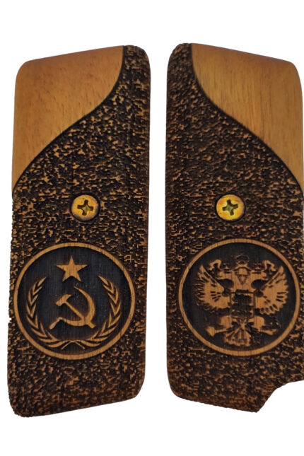 Geometric Pattern, Handcrafted - Tokarev M57 Walnut Grips