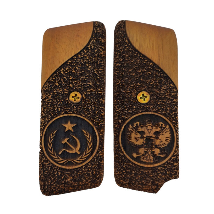 Geometric Pattern, Handcrafted - Tokarev M57 Walnut Grips