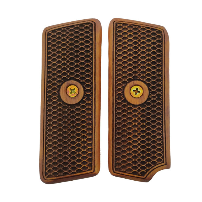 Tokarev M57 Beechwood Grips - Diamondback Pattern, Handcrafted