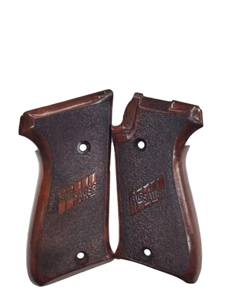Beretta 92FS Beechwood Grips - Interlaced Initials & Diamond Weave with Two-Tone Finish