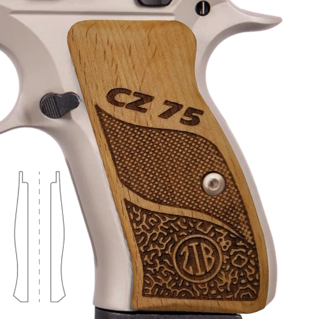 Mesh Pattern, Palm Swell, Upgrade - CZ 75/85 Compact Custom Wood Grips