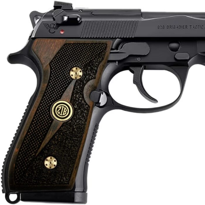 Dual Texture Dynamics Beechwood Grips For Beretta 92 Fs - Image 6