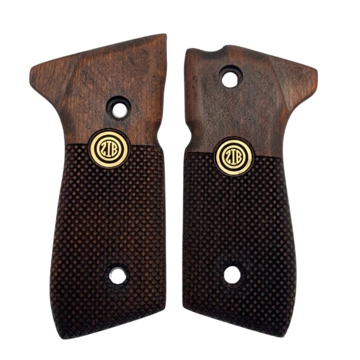 Beech Wood Grips For Beretta 92 Fs Series – Diamond Weave Pattern - Image 6