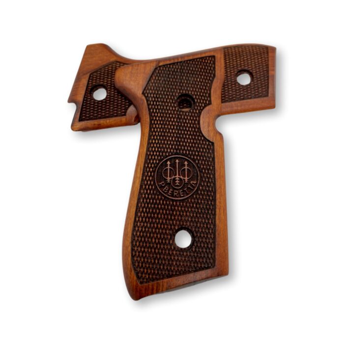Beretta 92Fs Beechwood Grips - Initials &Amp; Basketweave With Texture - Image 8