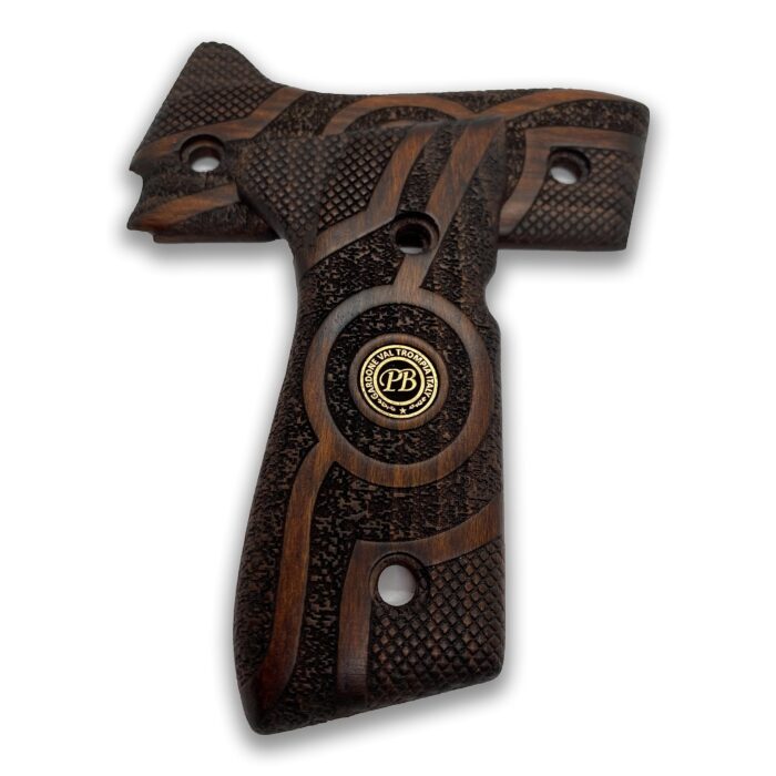 Beretta 92Fs Beechwood Grips - Medallion &Amp; Basketweave With Stippling - Image 11