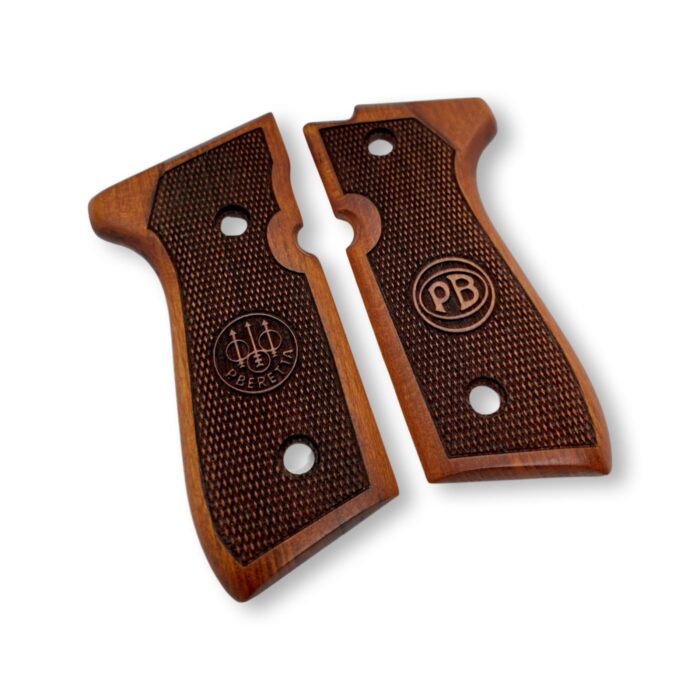 Beretta 92Fs Beechwood Grips - Initials &Amp; Basketweave With Texture - Image 6