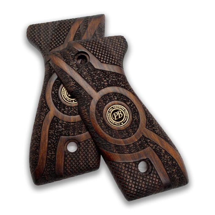 Beretta 92Fs Beechwood Grips - Medallion &Amp; Basketweave With Stippling - Image 10