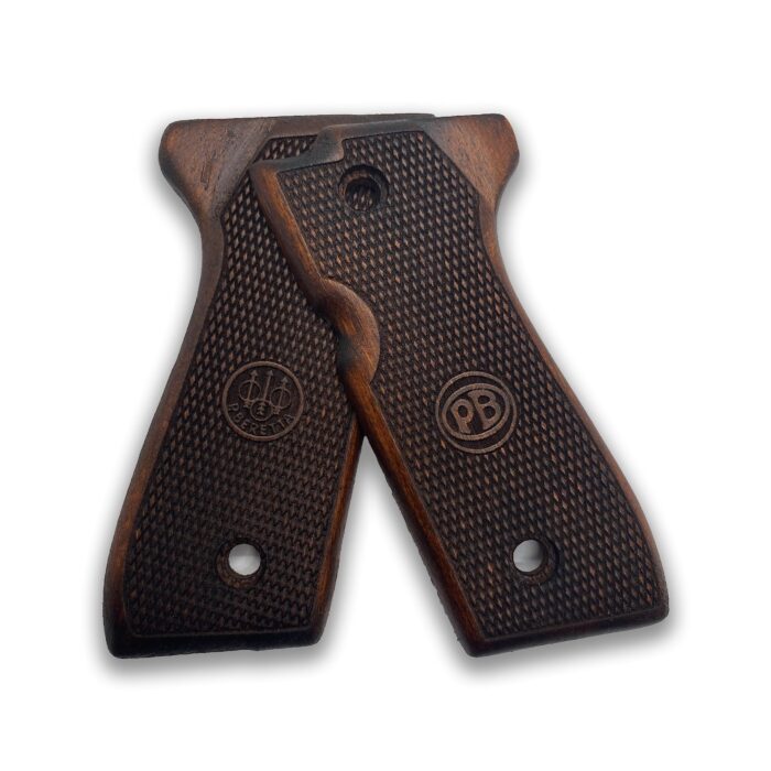 Beretta 92Fs Beechwood Grips - Initials &Amp; Diamond Mesh - Image 12