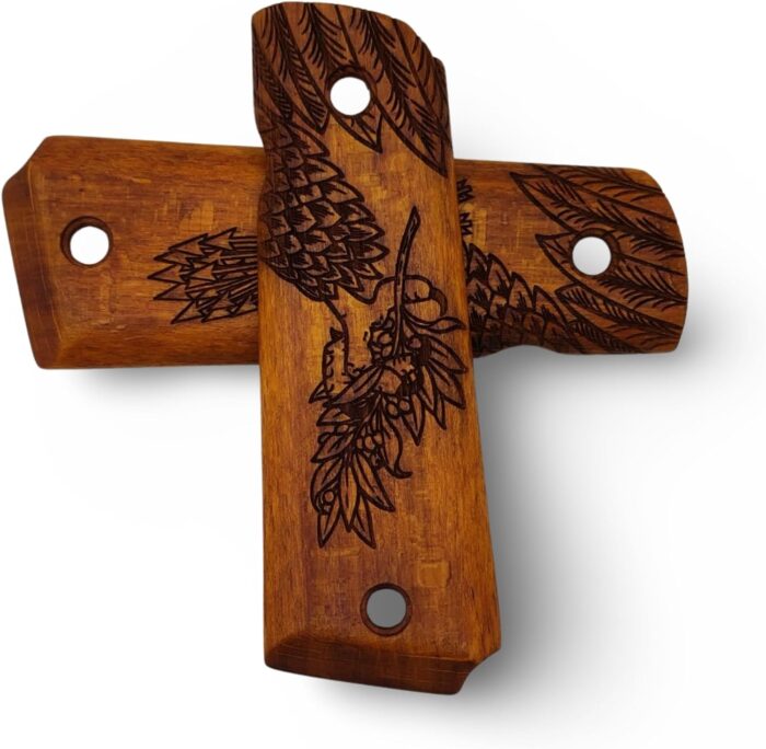Olive Branch And Eagle'S Talons Wooden Grip: Perfect Fit For Your 1911