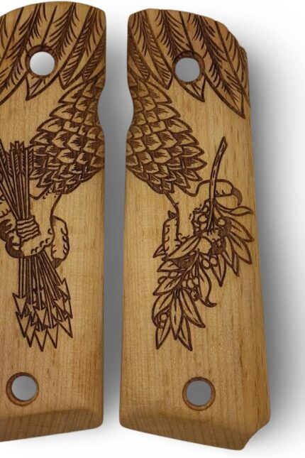 Eagle's Talons and Olive Branch Wooden Grip: Perfect Fit for Your 1911