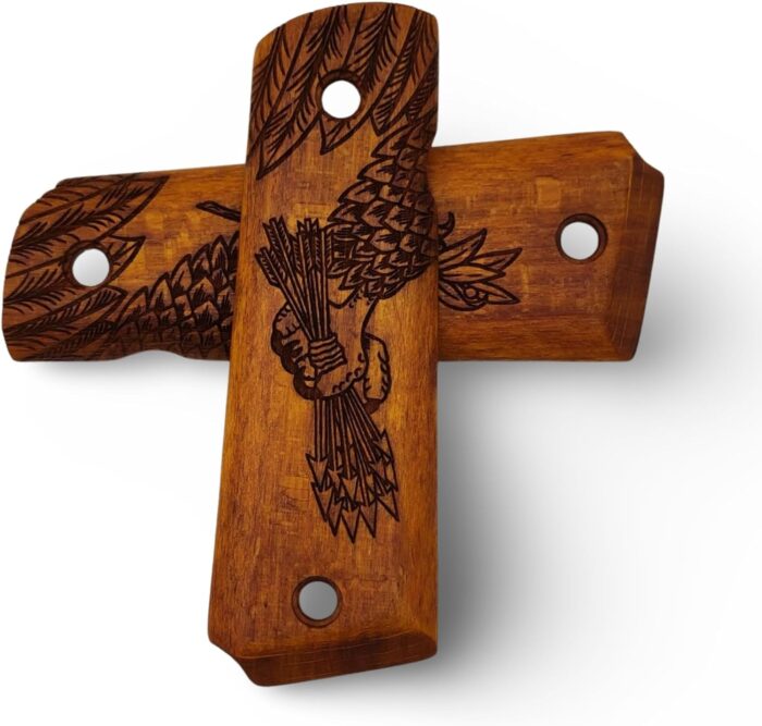 Olive Branch And Eagle'S Talons Wooden Grip: Premium Quality For 1911 Models - Image 2