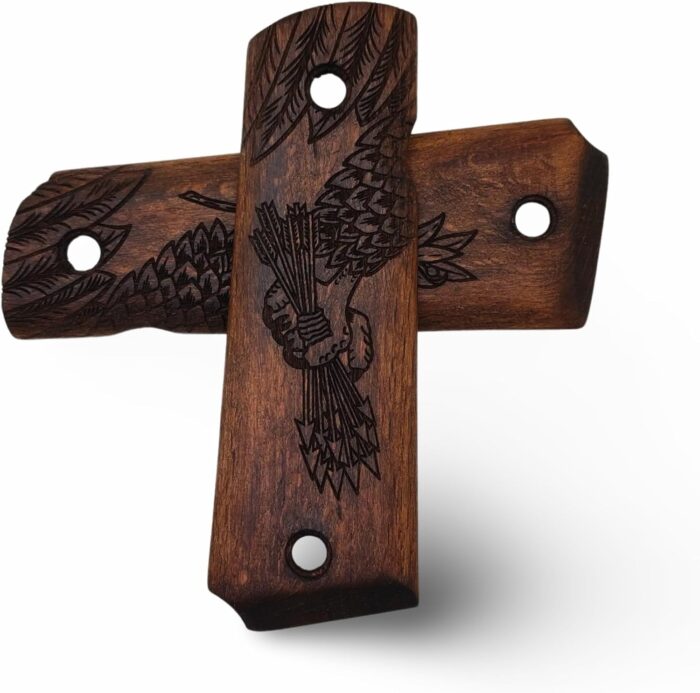 Zib Grips Phoenix In Flames Design, Wooden Grips For 1911 Pistols, 1911 Accessories (Phoenix In Flames - Rusty Walnut)  Sports &Amp; Outdoors - Image 2