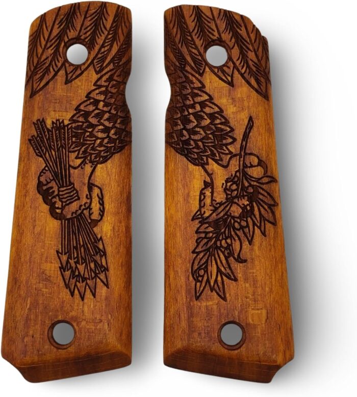 Olive Branch And Eagle'S Talons Wooden Grip: Premium Quality For 1911 Models - Image 4