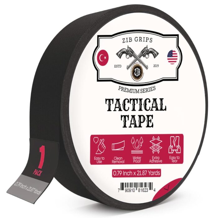 616Izzuakl._Sl1024_.Jpg Zib Grips Protective Multipurpose Black Tape, 0.79 Inch X21.87 Yards, Water Resistant &Amp;Amp; Non-Reflective Grip To Wrap Improve Handles, Adhesive Multipurpose Tape For Guns/Cloth Hockey Tape, Stick Tape  Sports &Amp;Amp; Outdoors - Image 1