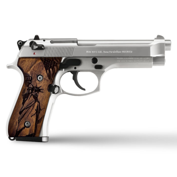 Wooden Grips For Beretta 92Fs, 92, 92F, 92A1, 92Fs Inox, 92G, 92D, 96, 96D, 96A1, M9, M9A1 Cachas Para 9Mm Beretta 92Fs President Trump Trending Political Trump 2024 Election - Image 3