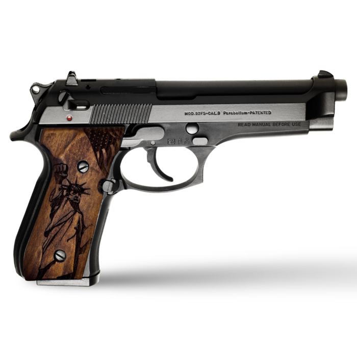 Wooden Grips For Beretta 92Fs, 92, 92F, 92A1, 92Fs Inox, 92G, 92D, 96, 96D, 96A1, M9, M9A1 Cachas Para 9Mm Beretta 92Fs President Trump Trending Political Trump 2024 Election - Image 4