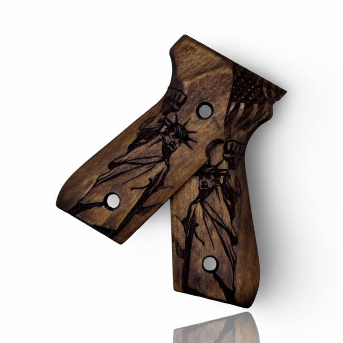 Wooden Grips For Beretta 92Fs, 92, 92F, 92A1, 92Fs Inox, 92G, 92D, 96, 96D, 96A1, M9, M9A1 Cachas Para 9Mm Beretta 92Fs President Trump Trending Political Trump 2024 Election - Image 7