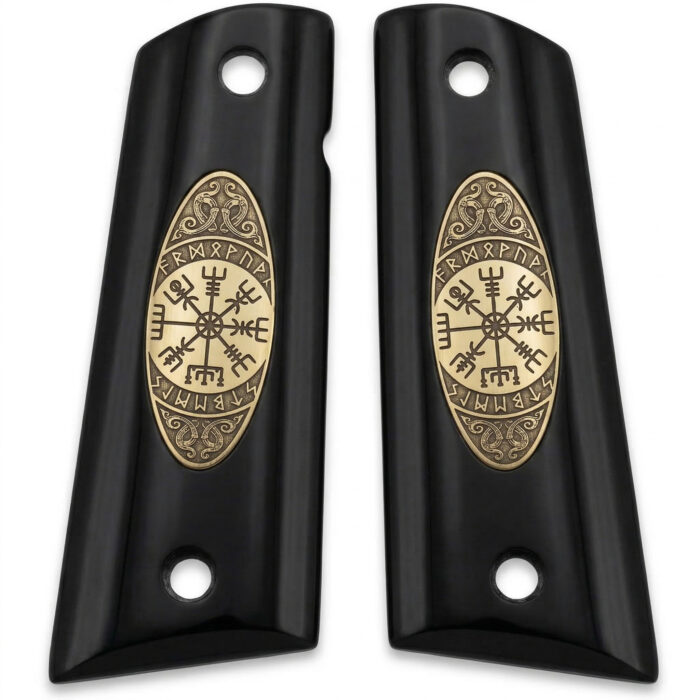 Colt 1911 Hardwood Grip | Viking Compass Engraved | Zib Grips