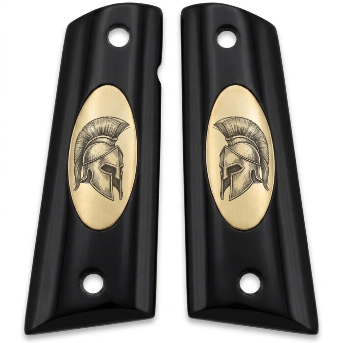Colt 1911 Hardwood Grip | Spartan Helmet Engraved | Zib Grips