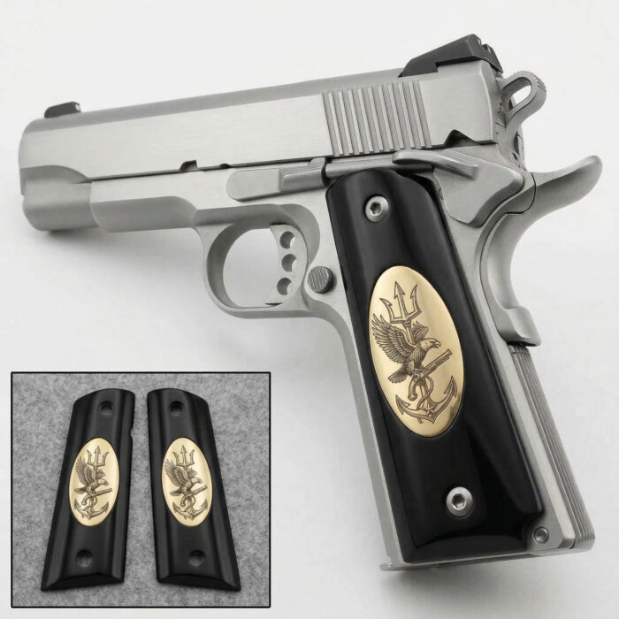 Colt 1911 Hardwood Grip | Navy Seal Engraved | Zib Grips