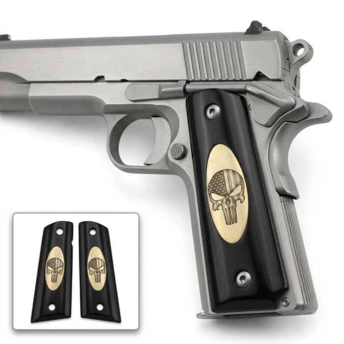 Colt 1911 Hardwood Grip | Punisher Us Engraved | Zib Grips