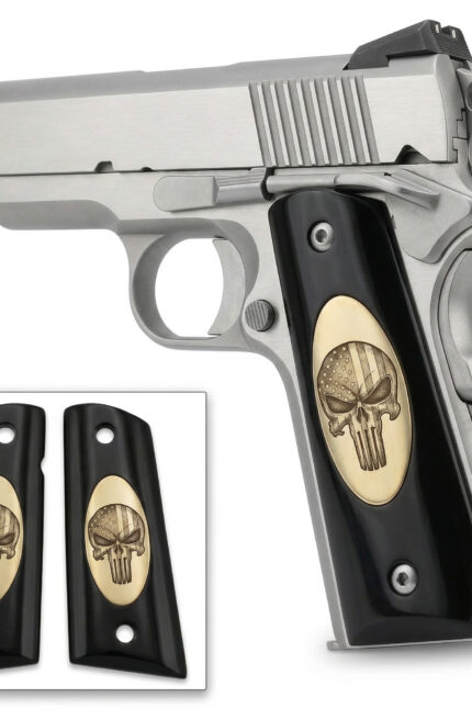 Colt 1911 Hardwood Grip | Punisher Bold Engraved | ZIB Grips