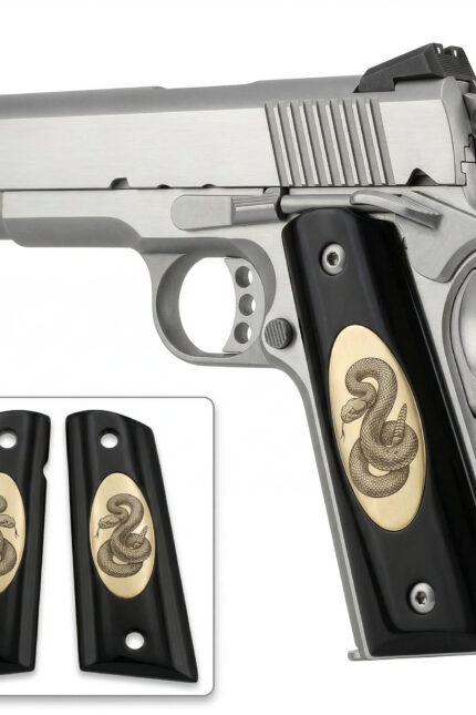 Colt 1911 Hardwood Grip | Rattlesnake Engraved | ZIB Grips