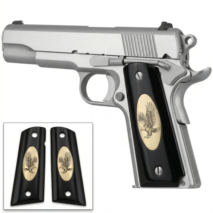 Colt 1911 Hardwood Grip | Bald Eagle Engraved | Zib Grips