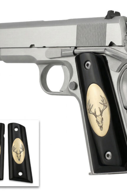 Colt 1911 Hardwood Grip | Deer Skull Engraved | ZIB Grips