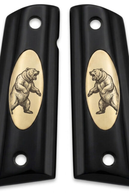 Colt 1911 Hardwood Grip | Grizzly Bear Engraved | ZIB Grips