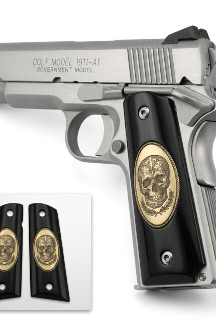 Colt 1911 Hardwood Grip | Sugar Skull Engraved | ZIB Grips
