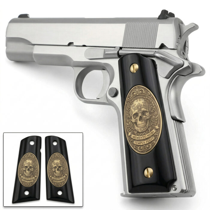Colt 1911 Hardwood Grip | Memento Mori Engraved | Zib Grips