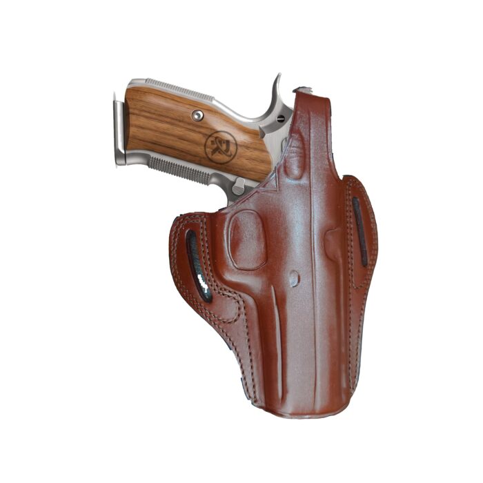 Cz Shadow 2 Leather Holster | Pancake Owb Open Top | Brown Right Hand | Zib Grips