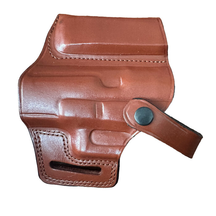 Glock 17 / 19 Leather Holster | Pancake Owb Thumb Break | Brown Left Hand | Zib Grips