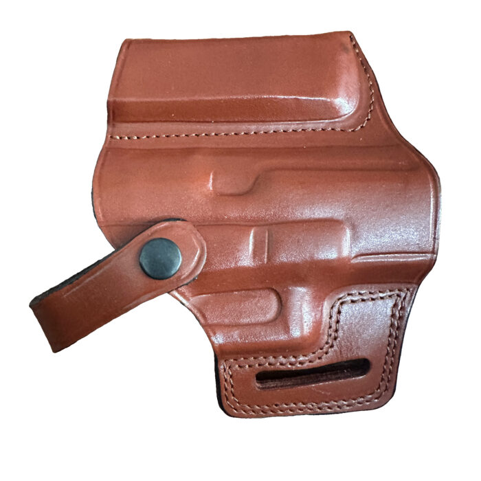 Glock 17 / 19 Leather Holster | Pancake Owb Thumb Break | Brown Right Hand | Zib Grips