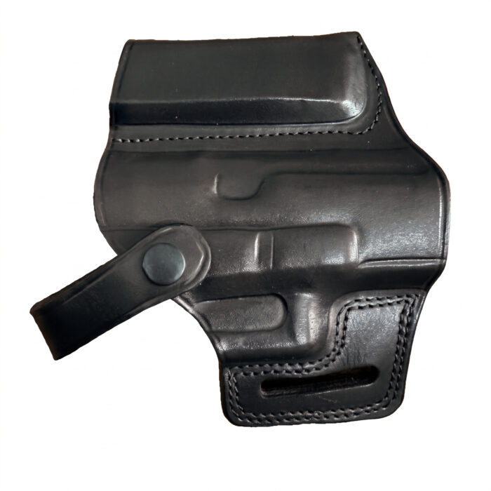 Glock 17 / 19 Leather Holster | Pancake Owb Thumb Break | Black Right Hand | Zib Grips