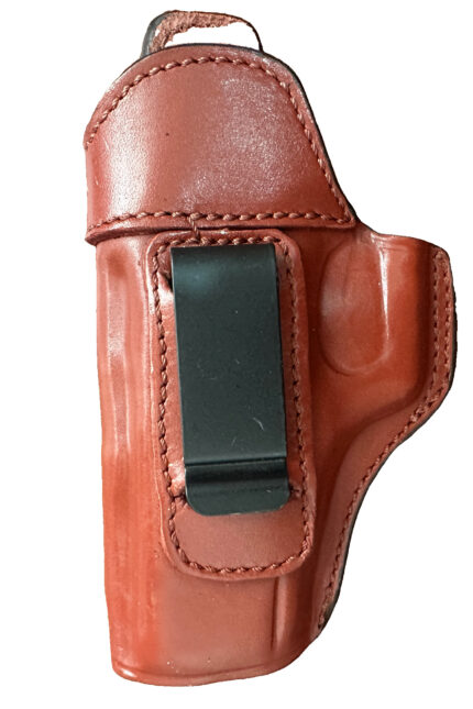 Glock 17 / 19 Leather Holster | IWB Clip | Brown Left Hand | Zib Grips